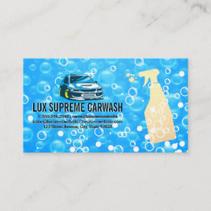 Auto Wash Logo Soap Bubbles Cleaner Business Card