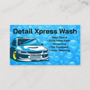 Auto Wash Water Bubbles Car Services Business Card