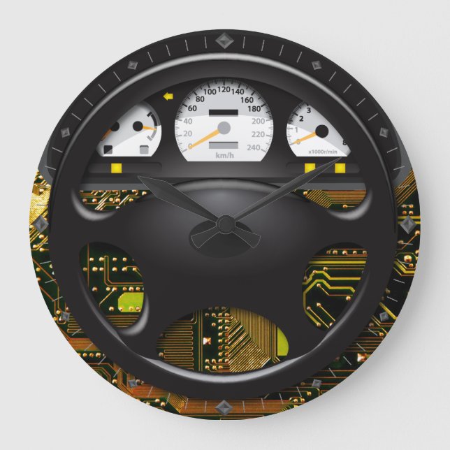 Auto Wheel 2 Wall Clock Options (Front)