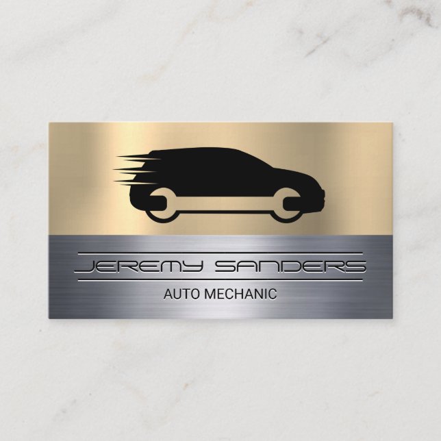 Auto Wrench Logo | Mechanic Business Card (Front)