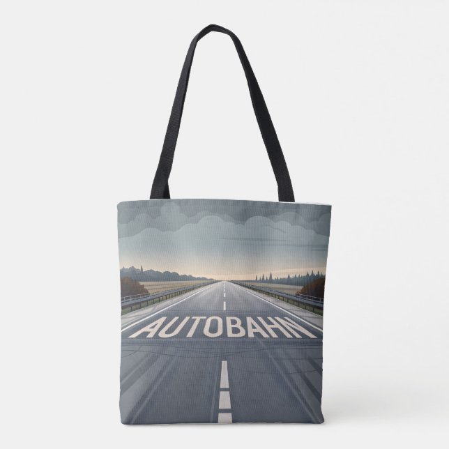 Autobahn Infinite Road Perspective Art Tote Bag (Back)