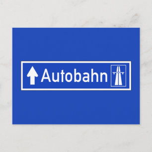 Autobahn, Traffic Sign, Germany Postcard