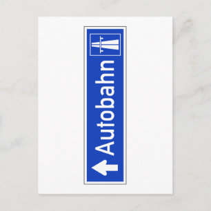 Autobahn, Traffic Sign, Germany Postcard