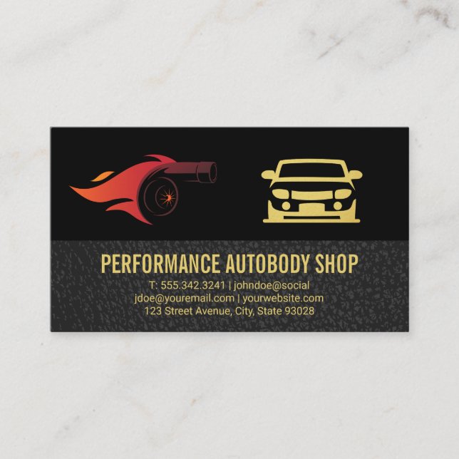 Autobody | Performance | Turbo Business Card (Front)