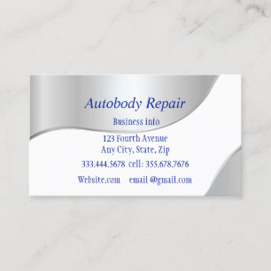 Autobody Repair Shiny Metal Background Business Card