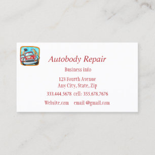 Autobody Repair Shiny Metal Background Business Card