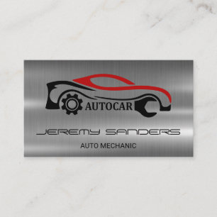 Autocar Mechanic Metallic Business Card
