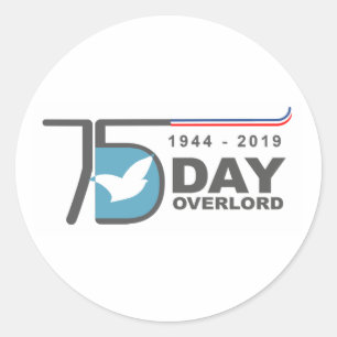 Autocollants D-Day Overlord Normandie 1944-2019 Classic Round Sticker