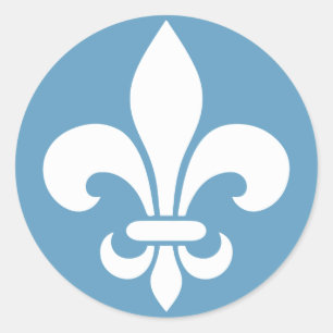 AutocollantX20 Fleur de lys français métal antique Classic Round Sticker