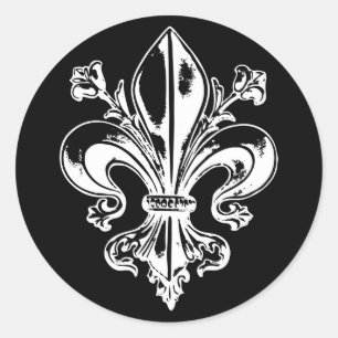 AutocollantX20 Fleur of French lily ancient metal Classic Round Sticker
