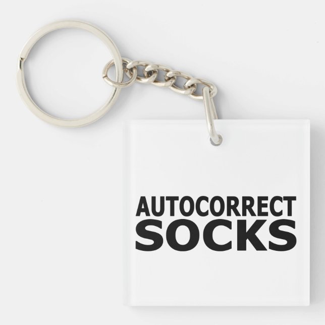 Autocorrect Socks Key Ring (Front)