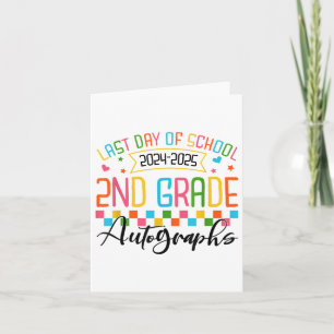 Autograph 2nd Grade Graduation Party 2025 Last Day Card