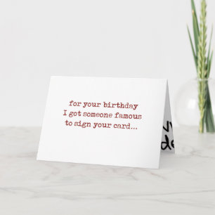 Autograph Birthday Card