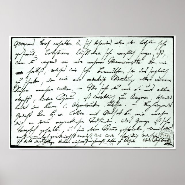 Autograph letter from Franz Schubert Poster (Front)
