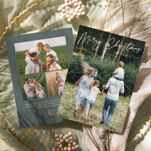 Autograph Merry Christmas Vertical Photo Holiday Card