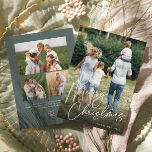 Autograph Merry Christmas Vertical Photo Holiday Card