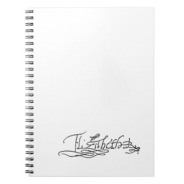 Autograph of Queen Elizabeth I of England Spiral Notebook (Front)
