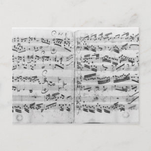 Autograph of the partita 'Sei gegruesset Postcard