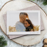 Autograph | Peace on Earth Photo<br><div class="desc">Send holiday greetings to friends and family in chic style with our elegant photo cards. Design features your favourite horizontal or landscape orientated photo framed by a thick white border, with "Peace on Earth" sketched on top in shining gold foil hand lettered script. Personalise with your family name and the...</div>