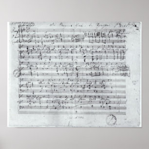 Autograph score for the lied 'Des Sangers Habe' Poster