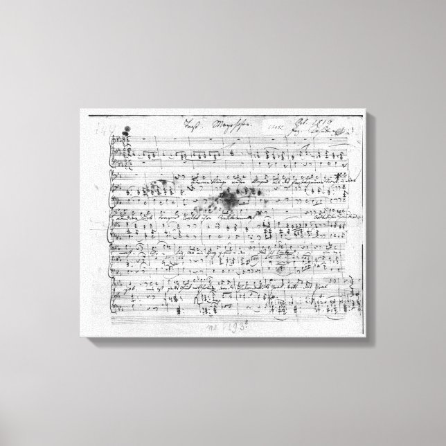 Autograph score for the lied 'Trost' Canvas Print (Front)