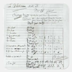 Autograph Score of Act III Square Sticker