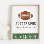 Autographs Football Birthday Party Sign<br><div class="desc">Invite birthday guests to leave your little one an autograph with this football themed sign.</div>