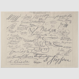 Autographs of Famous People II Script Tissue Paper