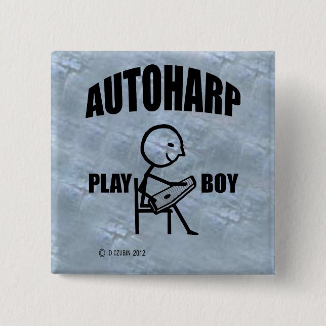 Autoharp Play Boy 15 Cm Square Badge (Front)
