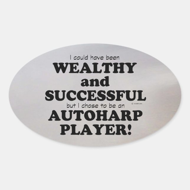 Autoharp Wealthy & Successful Oval Sticker (Front)