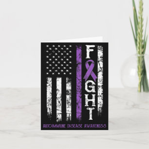 Autoimmune disease warrior us flag Illustration Card
