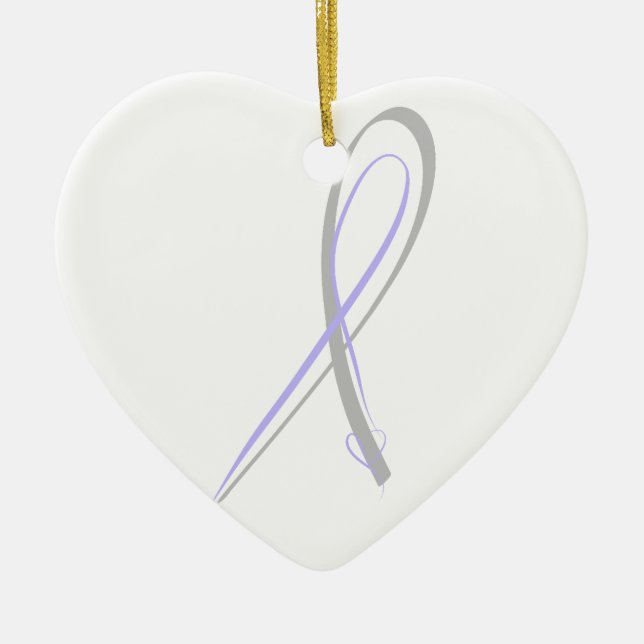 Autoimmune Encephalitis ribbon Ceramic Tree Decoration (Front)