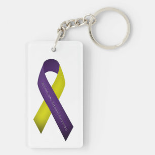 Autoimmune Hepatitis Awareness Purple Yellow Key Ring