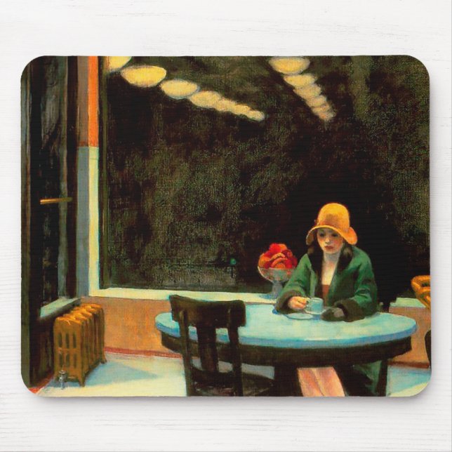 Automat by Edward Hopper Mouse Pad (Front)