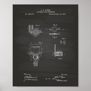 Automatic Fire Sprinkler 1891 Patent - Chalkboard Poster