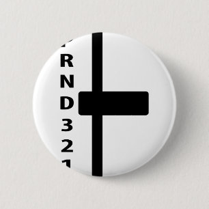 automatic gear-shift lever icon 6 cm round badge