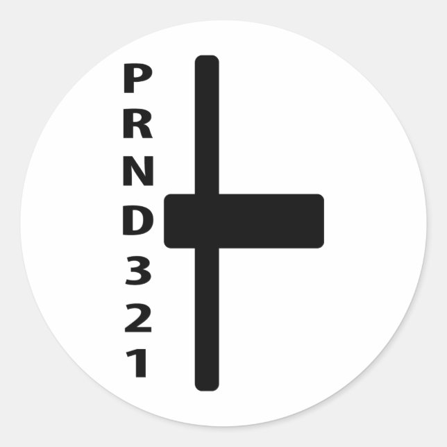 automatic gear-shift lever icon classic round sticker (Front)
