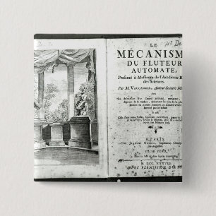 Automatons, illustration of the frontispiece 15 cm square badge
