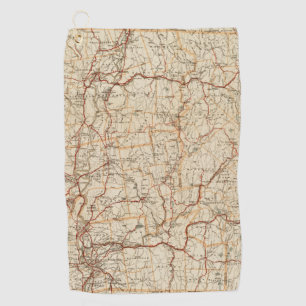 Automobile map Massachusetts vintage geography car Golf Towel