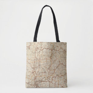 Automobile map Massachusetts vintage geography car Tote Bag
