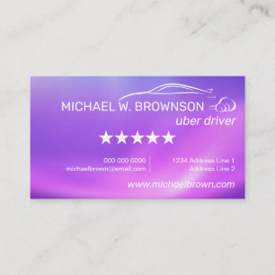 Automobile Service rainbow pink driver 5 star Business Card