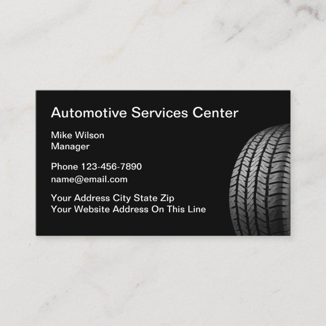 Automobile Services Tire Tread Business Card (Front)