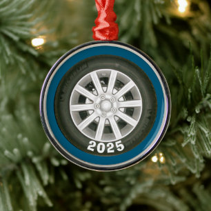 Automobile Wheel Metal Tree Decoration