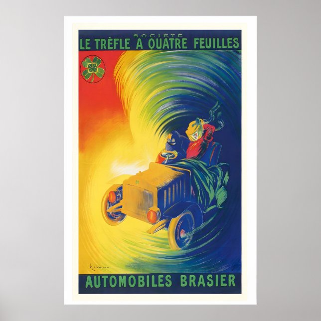 Automobiles Brassier Cappiello Vintage Advertising Poster (Front)