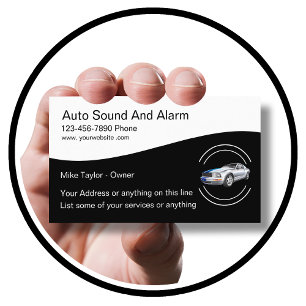 Automotive Alarm And Sound Systems Business Card