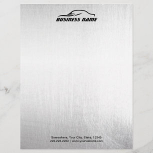 Automotive Auto Car Professional Metal Background Customized Letterhead