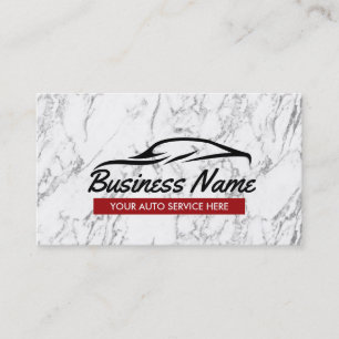 Automotive Auto Detailing Car Repair Modern Marble Business Card