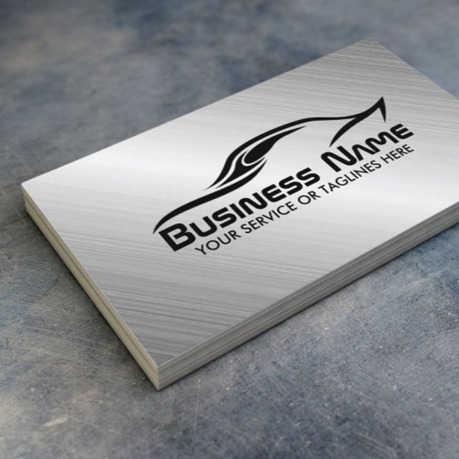 Automotive Auto Repair Cool Car Shape Metal Steel Business Card (Creator Uploaded)
