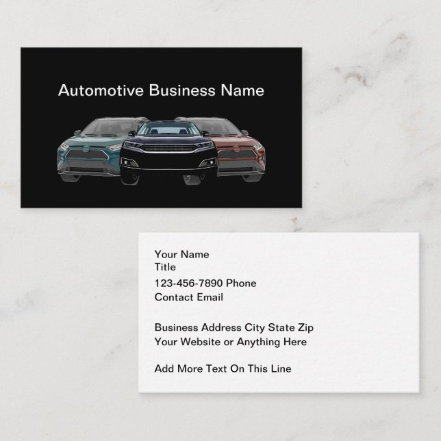 Automotive Business Cards SUV Graphics (Front/Back)