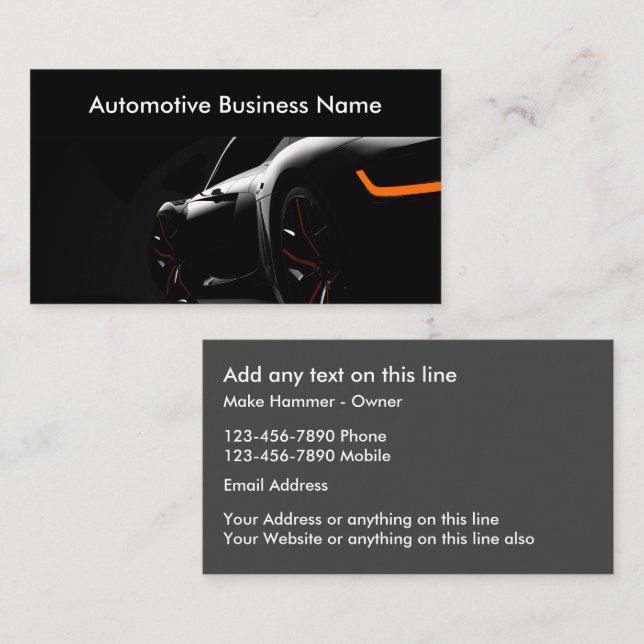 Automotive Business Modern Visiting Cards (Front/Back)